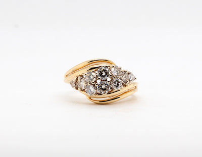Estate 14KY 1.00 Cttw Diamond Cluster Ring H-SI1