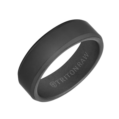 7mm RAW Bevel Edge Band w/Sandblast Finish & Black Interior