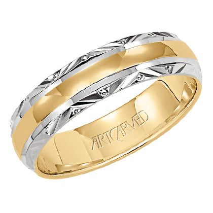 11-WV5013-G.00 - ARTCARVED - Comfort Fit wedding band with brightly polished center and engraved trim