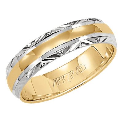 11-WV5013-G.00 - ARTCARVED - Comfort Fit wedding band with brightly polished center and engraved trim