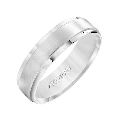 11-WV7363W6-G.00 - ARTCARVED - Comfort Fit wedding band with horizontal brushed finish and bright, rolled edges