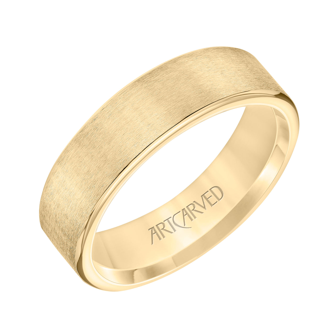 11-WV8892Y6-G.00 - ARTCARVED - 6MM Flat Profile band with Brushed Finish and Round Edge