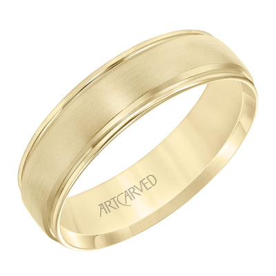 11-WV8899Y6-G.00 - ARTCARVED - Low Dome Round Edge Carved Wedding Band