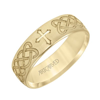 11-WV8908Y65-G.00 - ARTCARVED - Low Dome Step Edge Carved Wedding Band