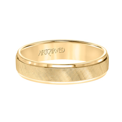 11-WV3900-G.00 - ARTCARVED - Comfort Fit, engraved wedding band with textured design, milgrain and rolled edges