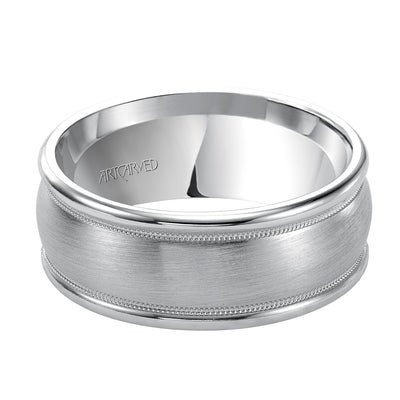 11-WV5010Y8-G.00 - ARTCARVED - Comfort Fit wedding band with brushed finish, milgrain and rolled edges