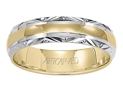 11-WV5013-G.00 - ARTCARVED - Comfort Fit wedding band with brightly polished center and engraved trim