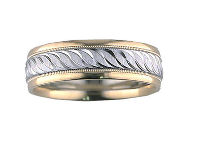 11-WV5568-G.00 - ARTCARVED - Comfort Fit wedding band with engraved design, milgrain and rolled edges
