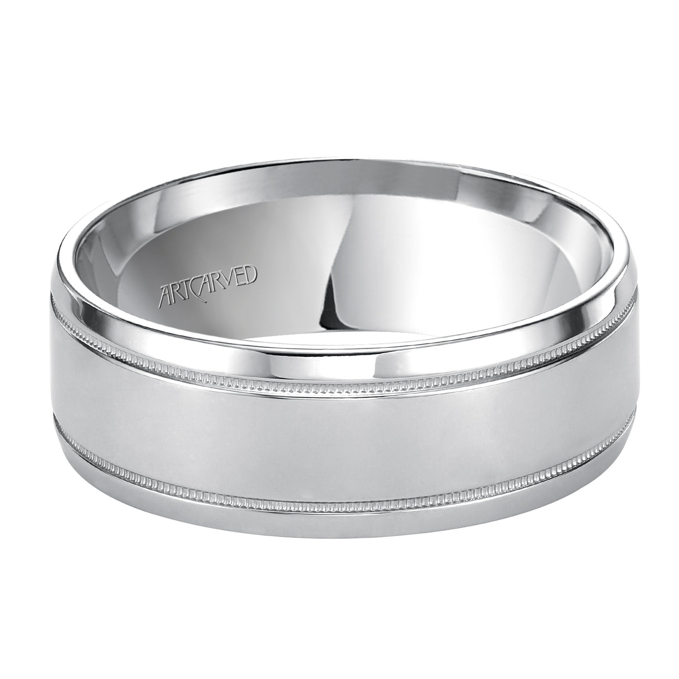 11-WV5612W-G.00 - ARTCARVED - Comfort Fit, classic wedding band with milgrain, bright finish and rolled edges