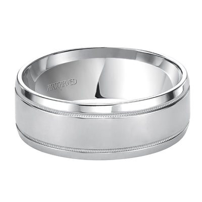 11-WV5612W-G.00 - ARTCARVED - Comfort Fit, classic wedding band with milgrain, bright finish and rolled edges