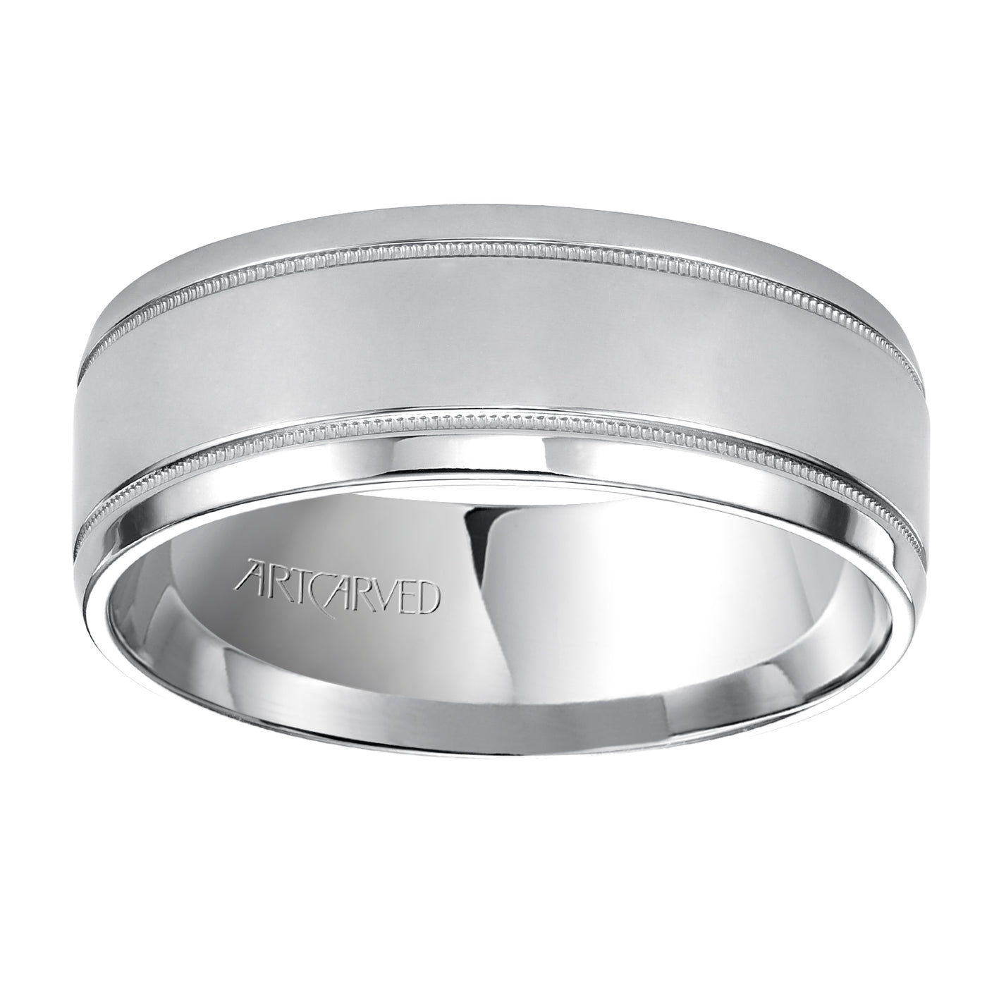 11-WV5612W-G.00 - ARTCARVED - Comfort Fit, classic wedding band with milgrain, bright finish and rolled edges