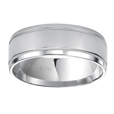 11-WV5612W-G.00 - ARTCARVED - Comfort Fit, classic wedding band with milgrain, bright finish and rolled edges