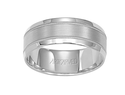 11-WV591W75-G.00 - ARTCARVED - Comfort Fit, classic wedding band with milgrain, brushed finish and flat edges