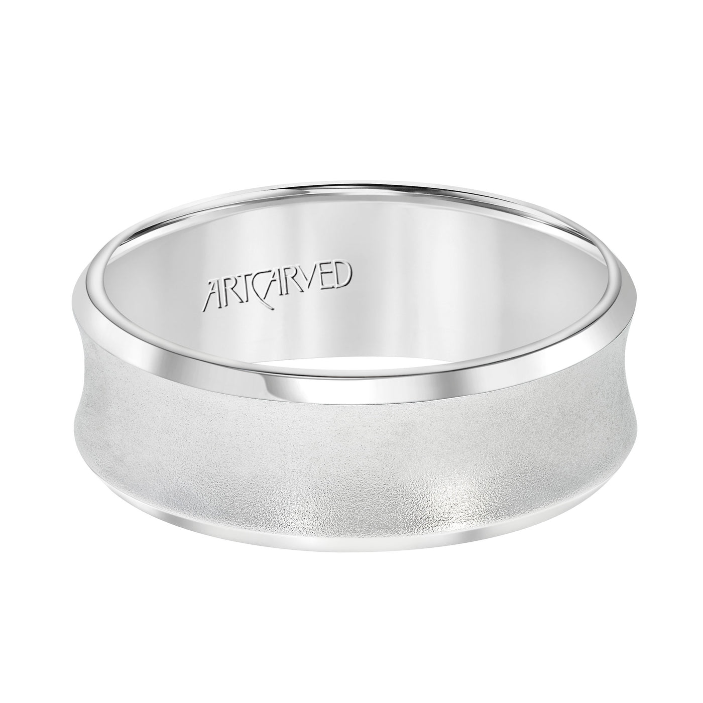 11-WV7188W-G.00 - ARTCARVED - Comfort Fit, engraved wedding band with beveled edges and satin finish