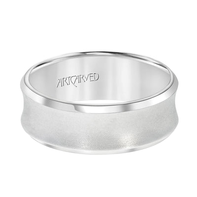 11-WV7188W-G.00 - ARTCARVED - Comfort Fit, engraved wedding band with beveled edges and satin finish