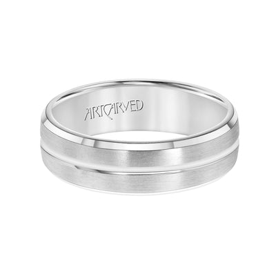 11-WV7255W6-G.00 - ARTCARVED - Comfort Fit wedding band with brushed finish, high polished center and beveled edges