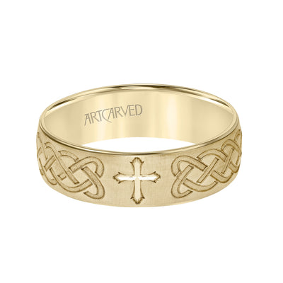 11-WV8908Y65-G.00 - ARTCARVED - Low Dome Step Edge Carved Wedding Band