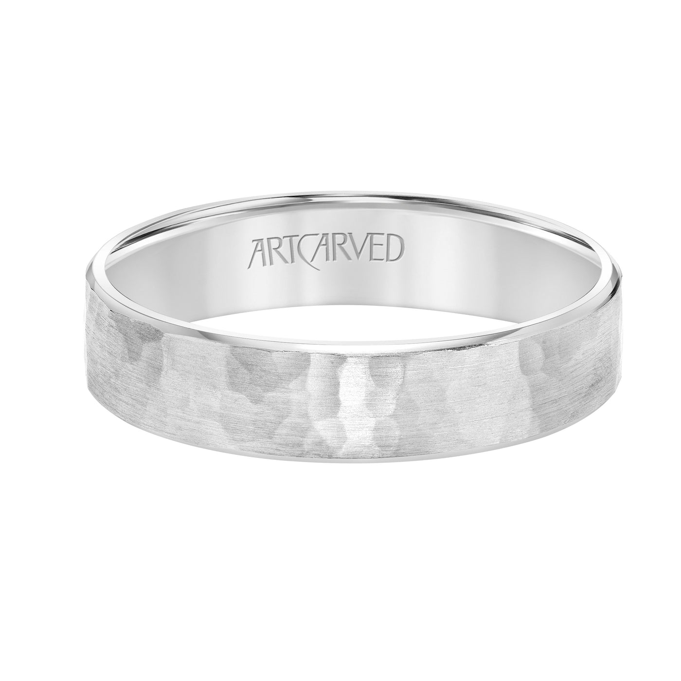 11-WV9034P5-G.00 - ARTCARVED - Flat Steel Edge Carved Wedding Band