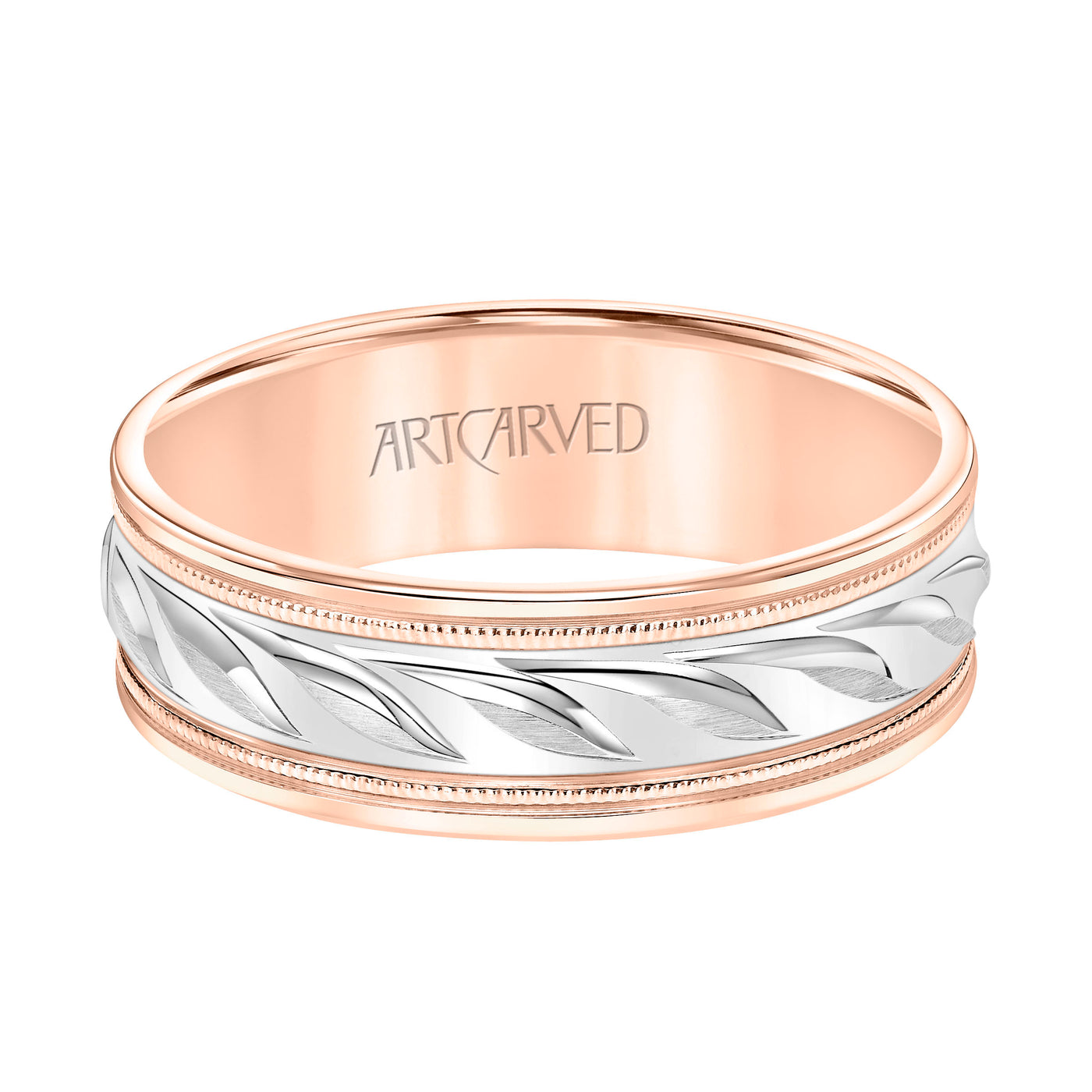11-WV9064RW7-G.00 - ARTCARVED - Low Dome Round Edge Carved Wedding Band