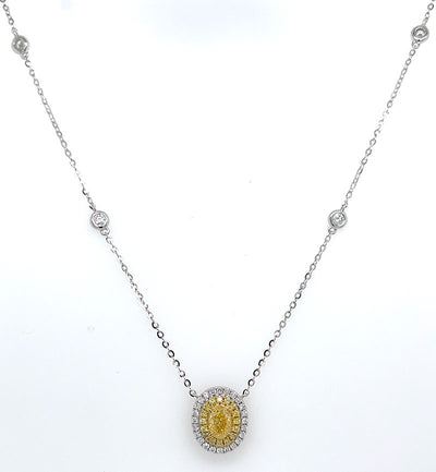 18KTT White and Yellow Diamond Necklace