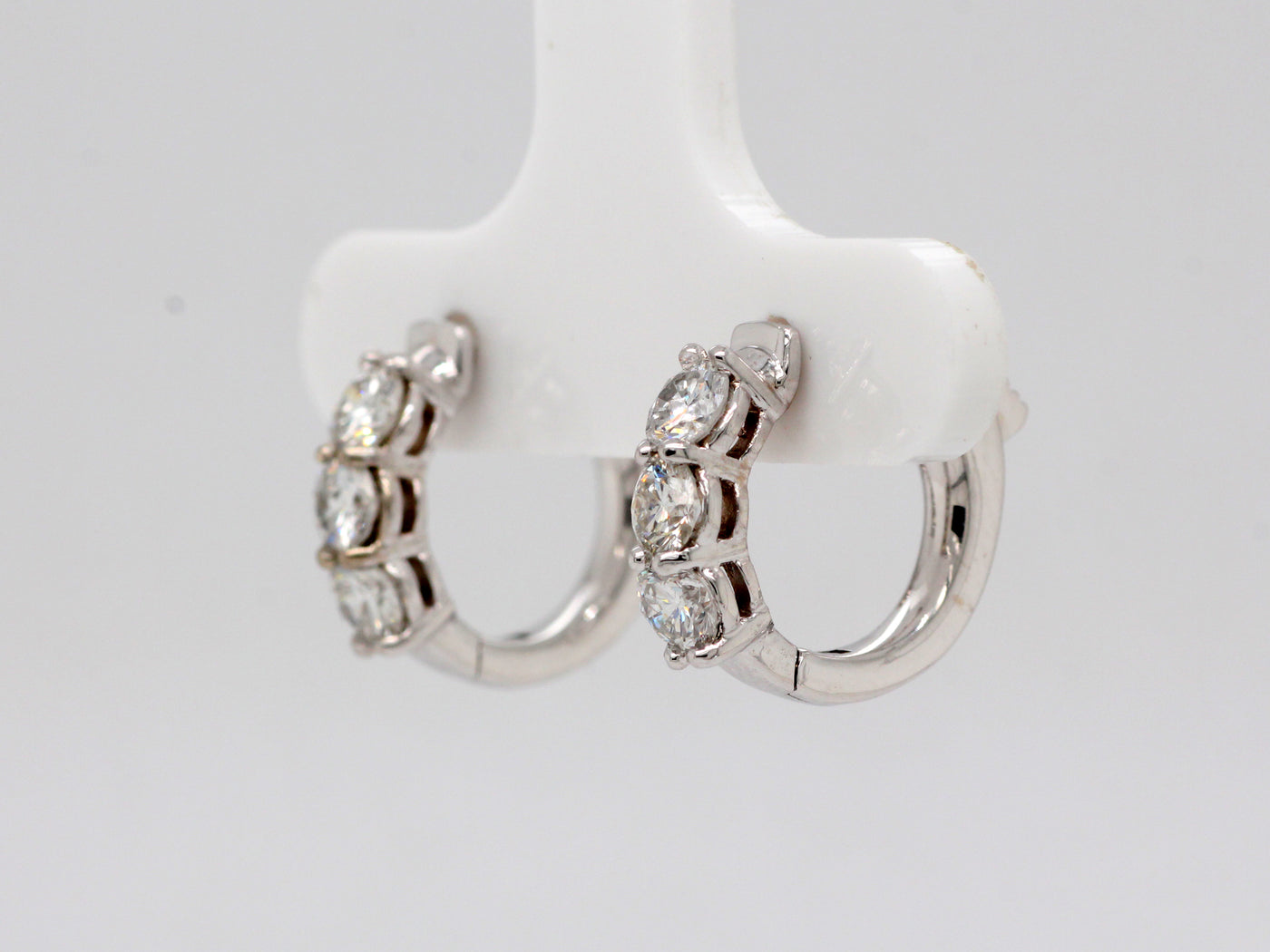 14KW .98 Cttw Diamond Small Hoop Earrings