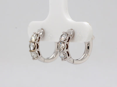 14KW .98 Cttw Diamond Small Hoop Earrings