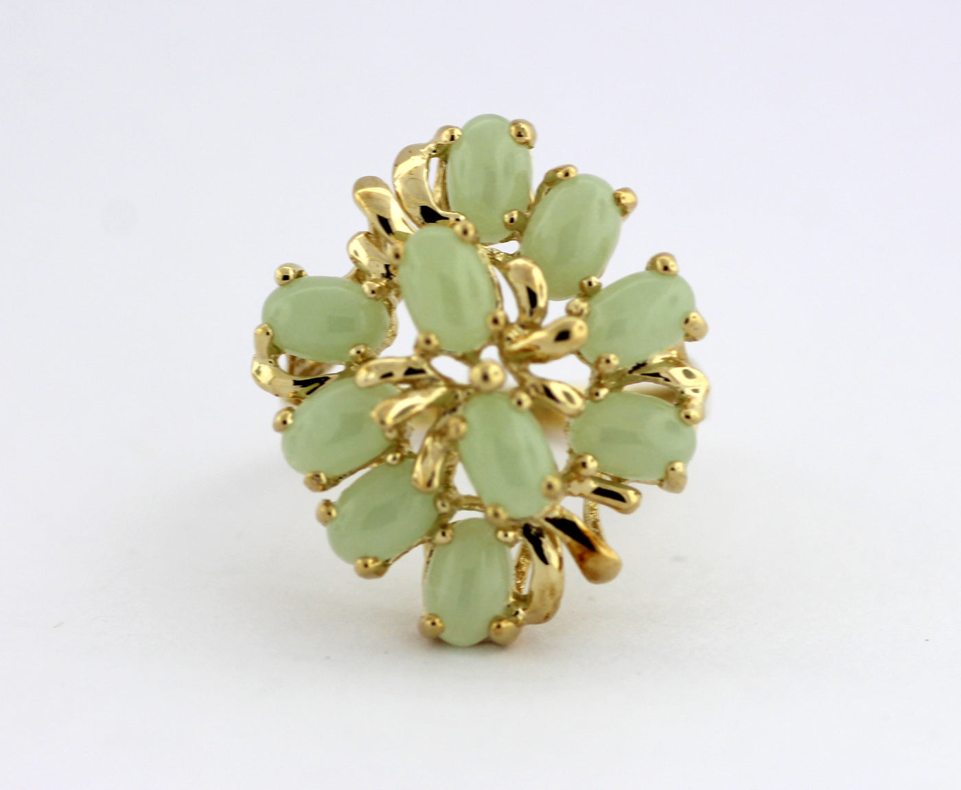 ESTATE 10KY JADE CLUSTER RING