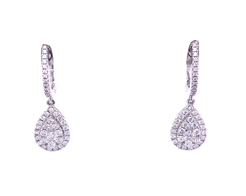 18KW .66 Cttw Diamond Earrings