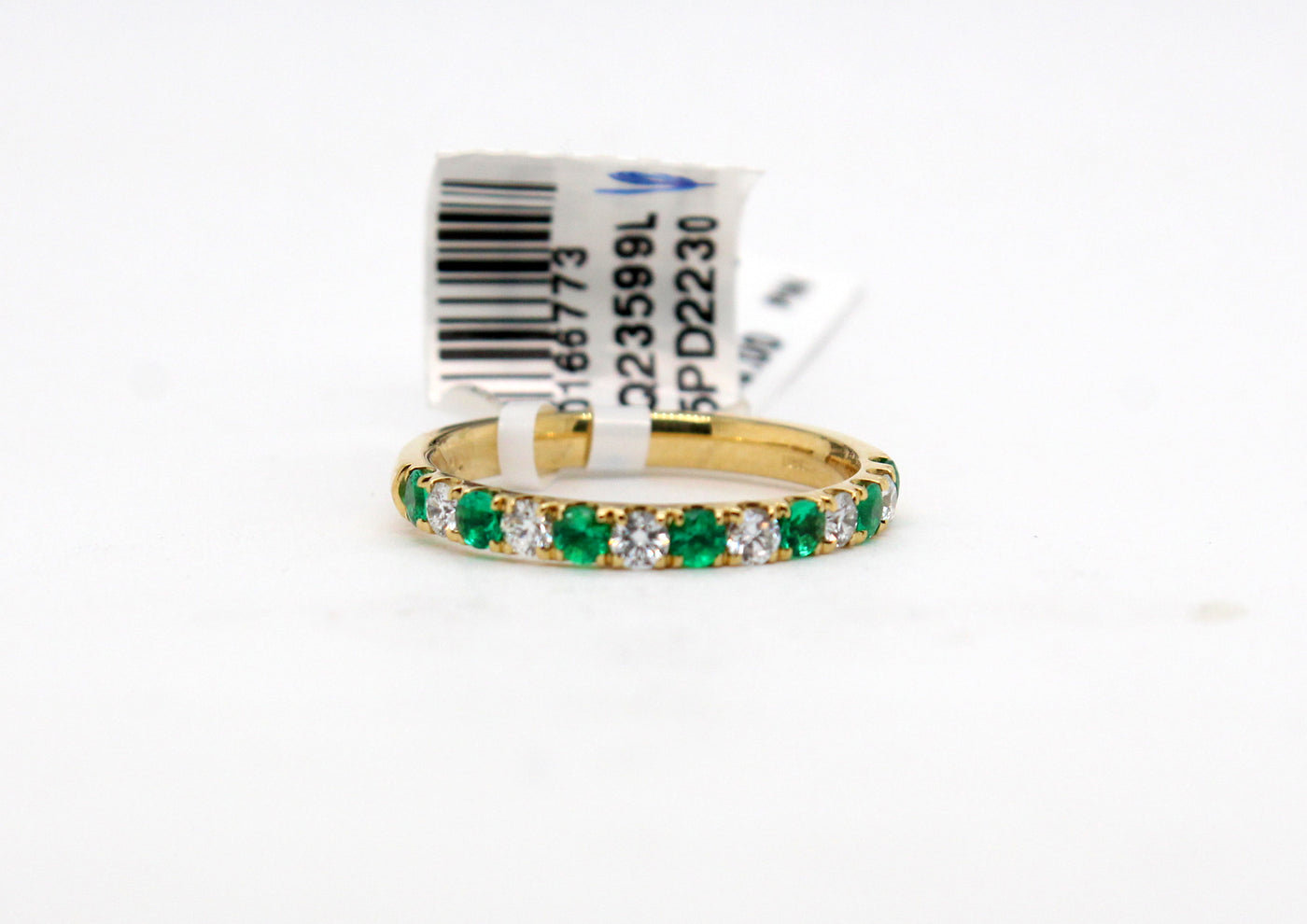 18KY .40 Cttw Emerald and .28 Cttw Diamond Ring