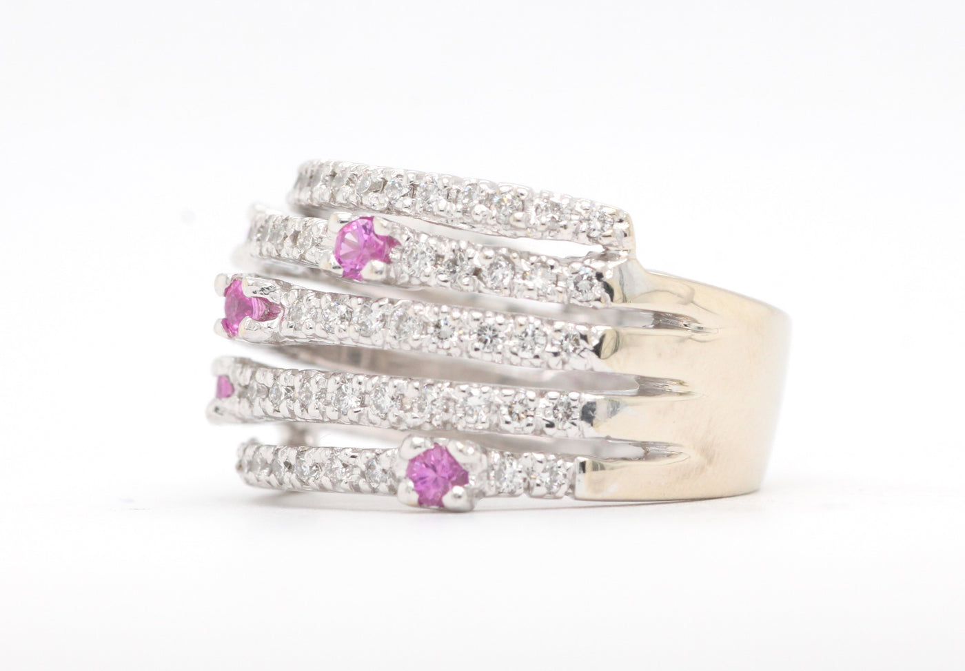 14KW .40 Cttw Pink Sapphire And Diamond Ring