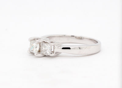 14KW 1.00 Cttw Diamond 3 Stone Ring