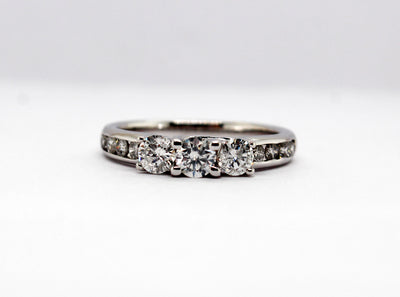 Estate 10KW .75 Cttw Diamond 3 Stone Style Ring