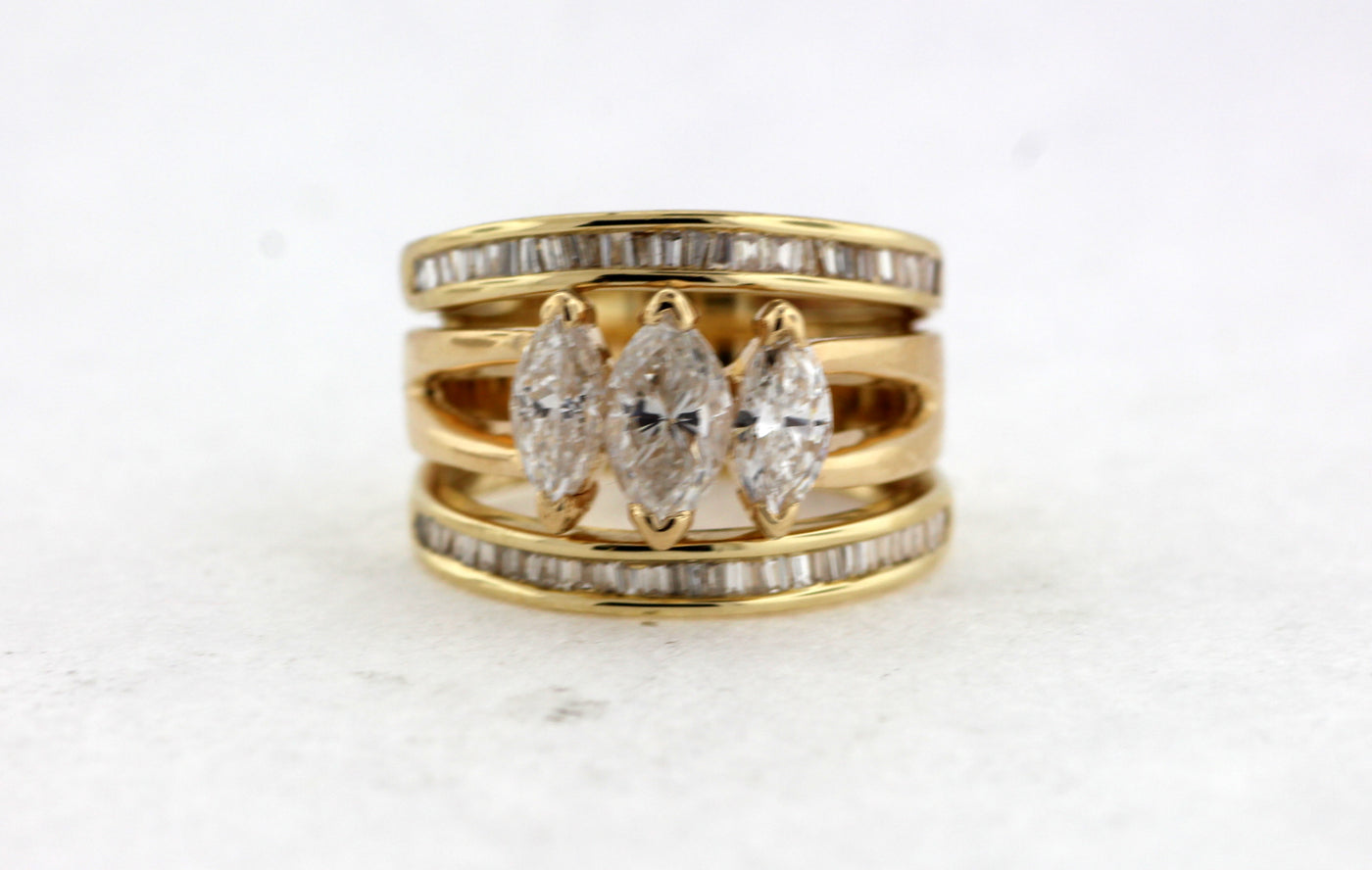 Estate 14KY 2.19 Cttw Diamond Wedding Ring