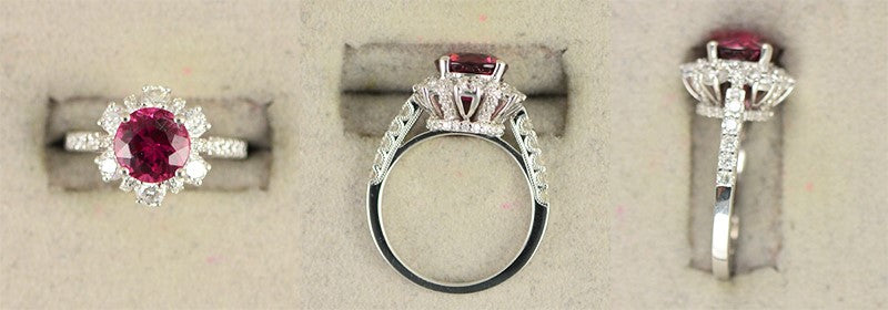 18KW Rubellite and Diamond Ring