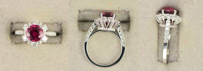 18KW Rubellite and Diamond Ring