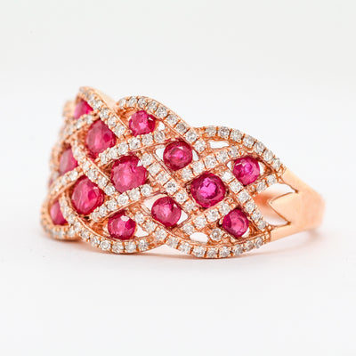 14KR .45 CTTW RUBY AND DIAMOND RING 1.25 CTTW JK-I1 image