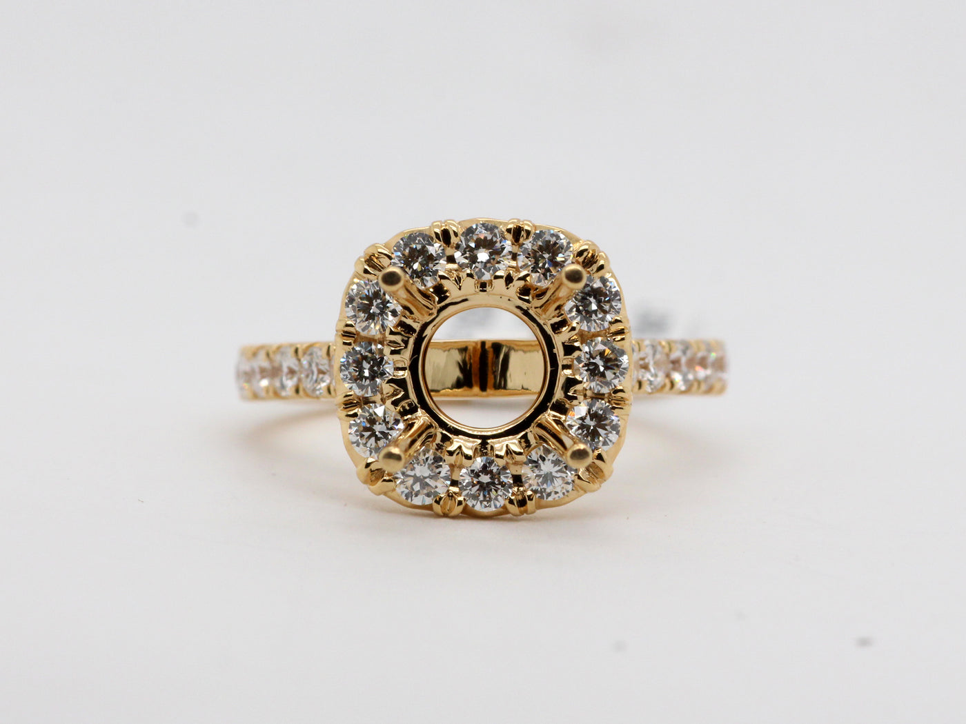 18KY .98 Cttw Diamond Semi Mount Ring