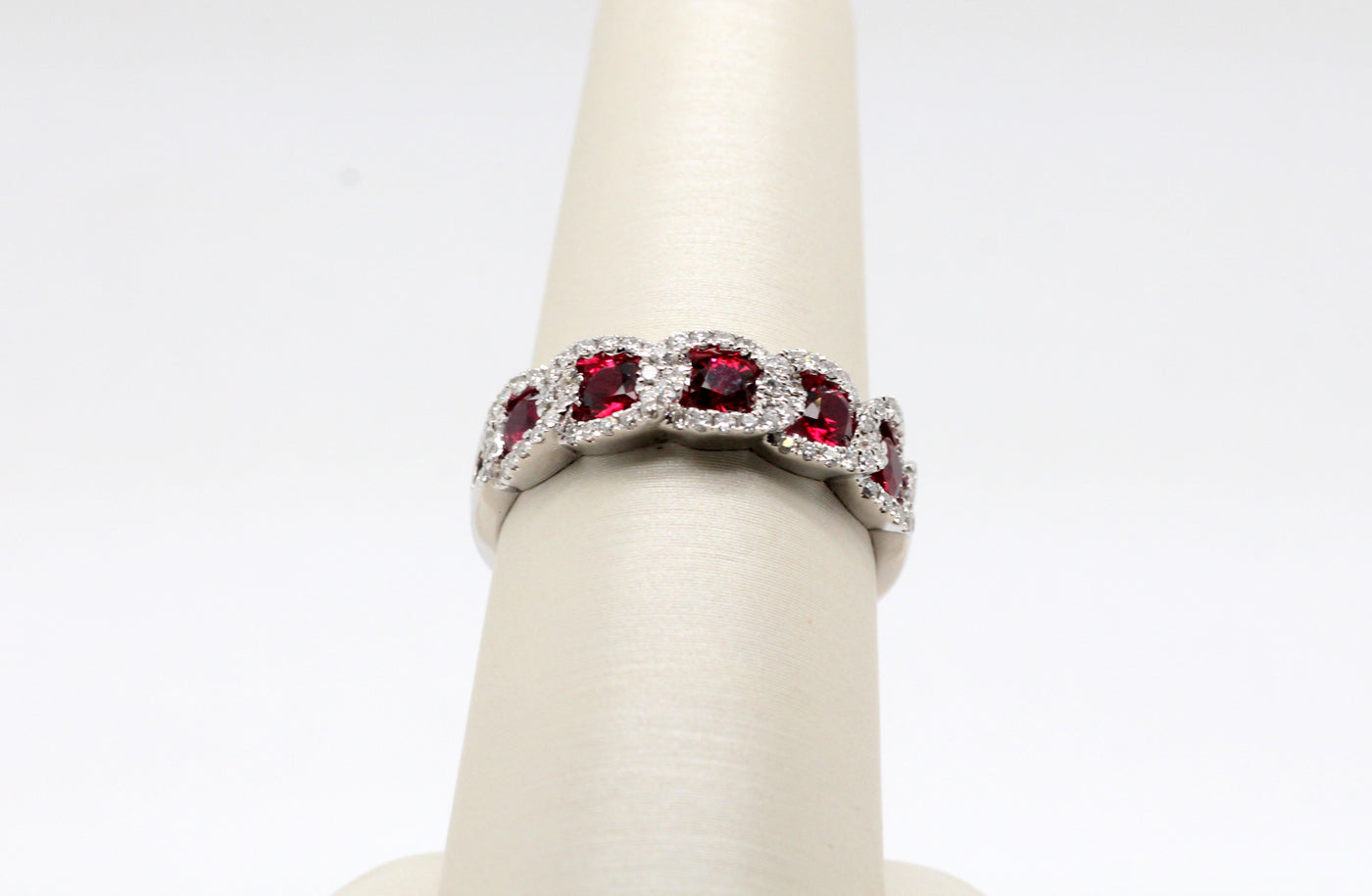 18KW .70 Cttw Ruby and Diamond Ring, .32 Cttw