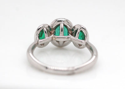 14KW Emerald And Diamond Ring