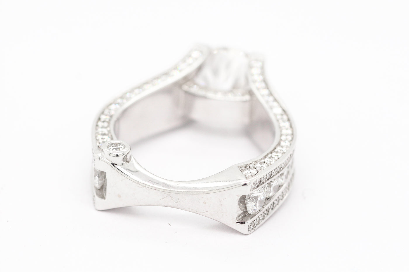 18K 4.77 CTTW White Gold Engagement Ring