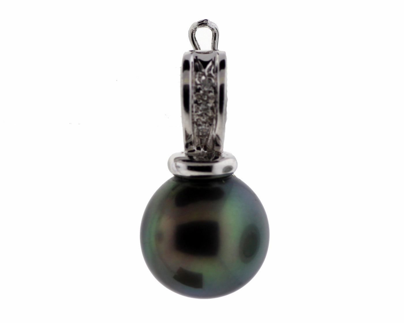 PLATINUM TAHITIAN PEARL AND DIAMOND PENDANT