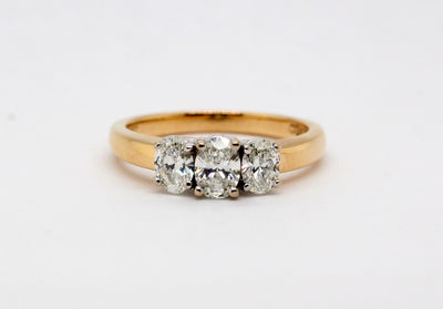 14KTT 1.00 Cttw Diamond 3 Stone Ring
