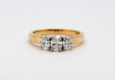 14KTT 1.00 Cttw Diamond 3 Stone Ring image
