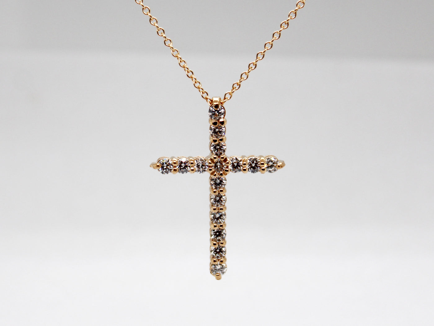 14KY .91 Cttw Diamond Cross Pendant