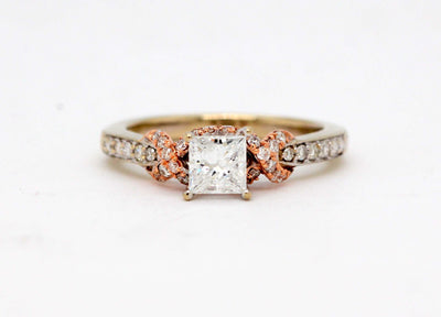 14KTT .76 Cttw Diamond Engagement Ring image