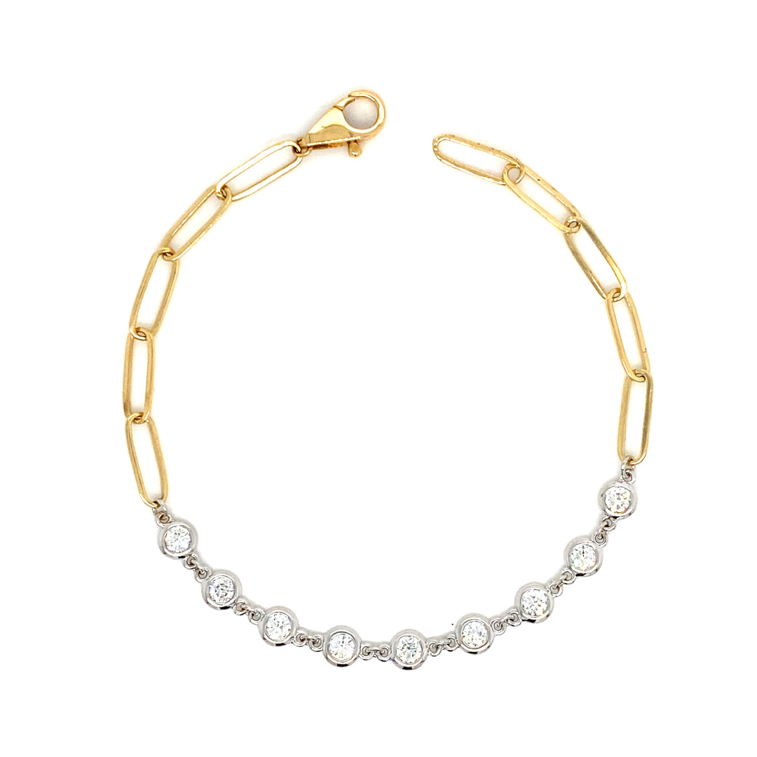 18KTT .71 Cttw Diamond Bracelet