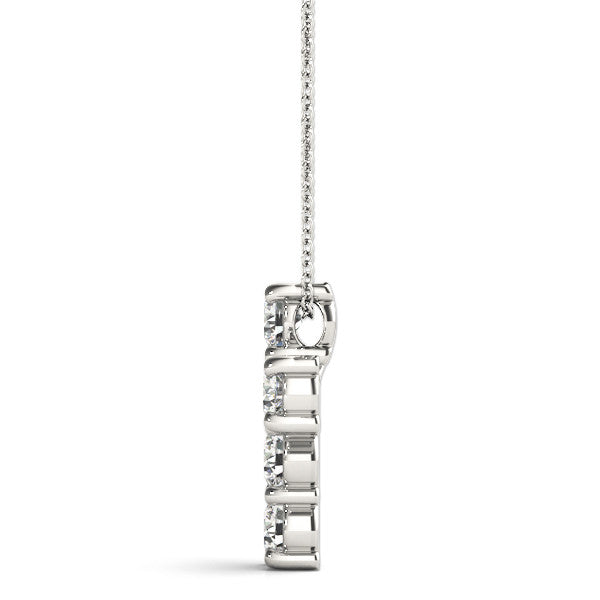 14KW .33 Cttw Diamond Cross Pendant H in color and SI1 in Clarity