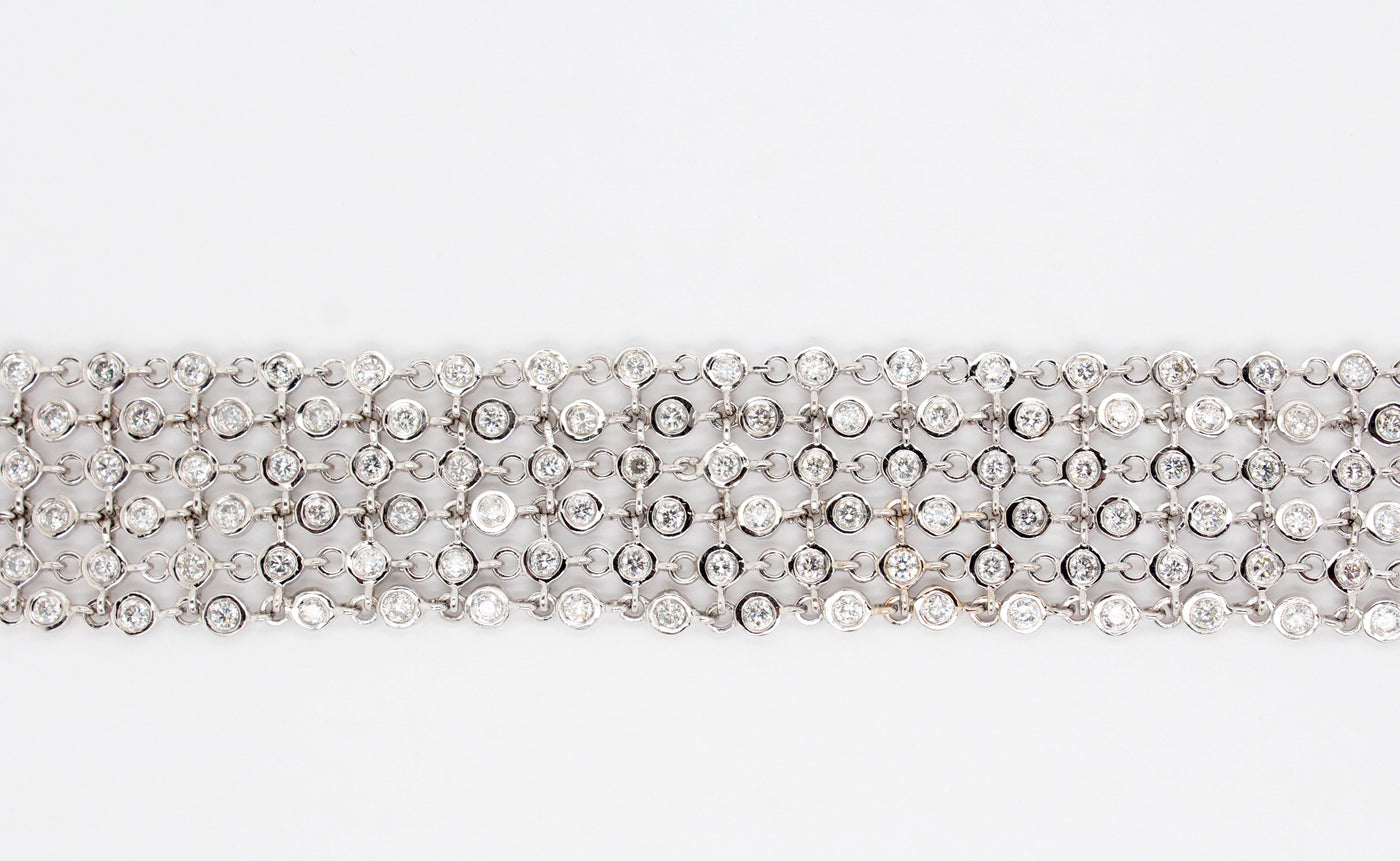 18KW Fashion 6 Row Diamond Bracelet