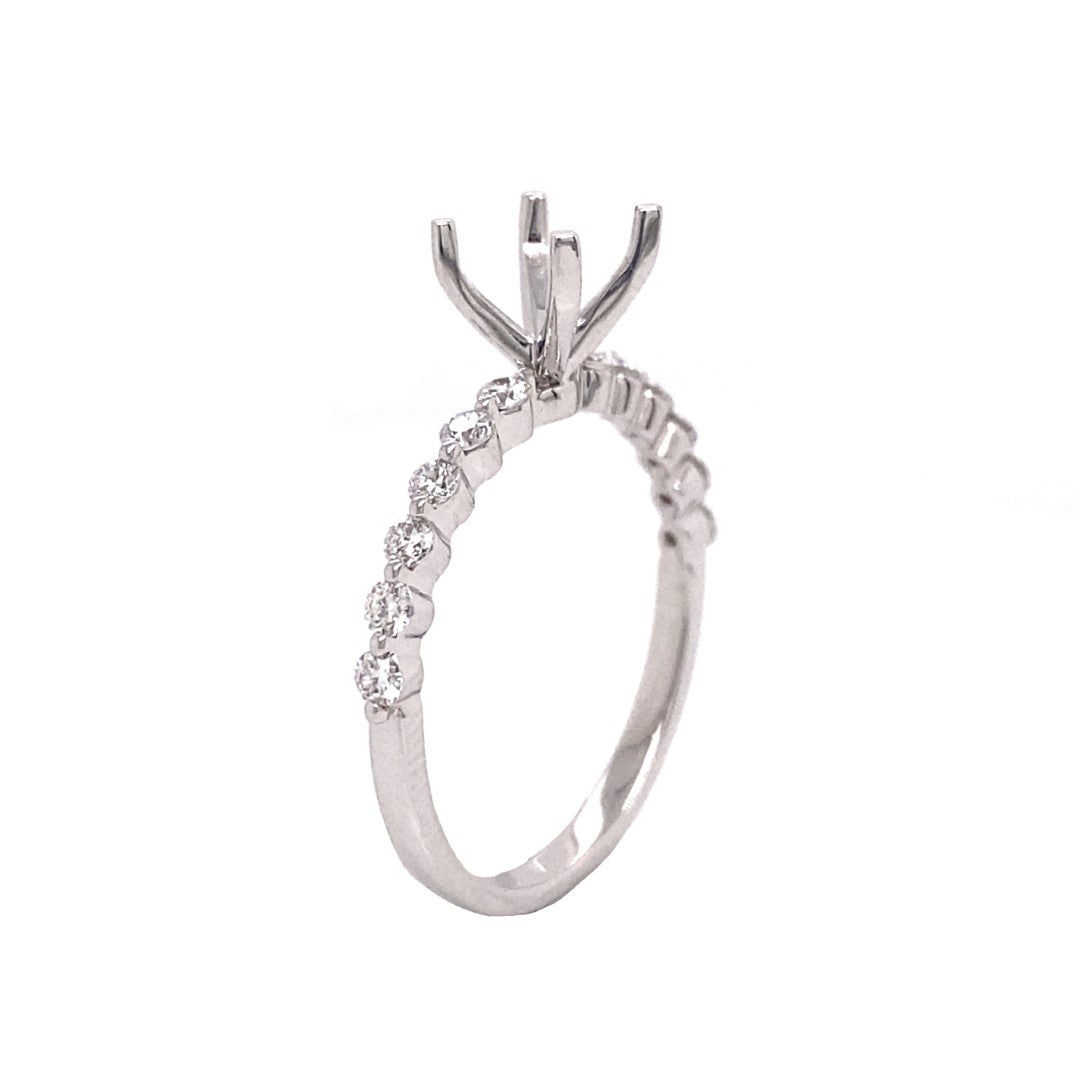 18KW .36 Cttw Diamond Semi Mount Ring