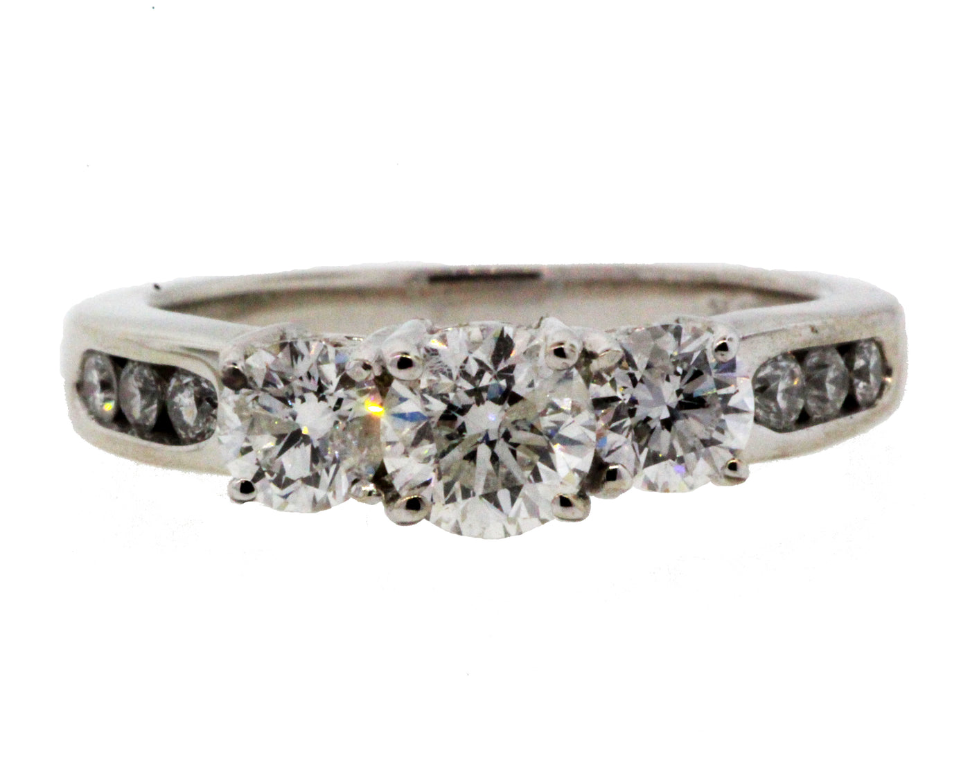 14KW 1.50CTTW DIAMOND 3 STONE ENGAGEMENT RING